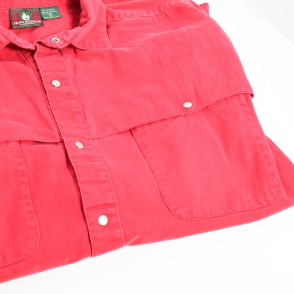 HIGH SIERRA by MERVYN’S Red Western Wear Metal Snap Shirt Men’s L - Picture 4 of 7